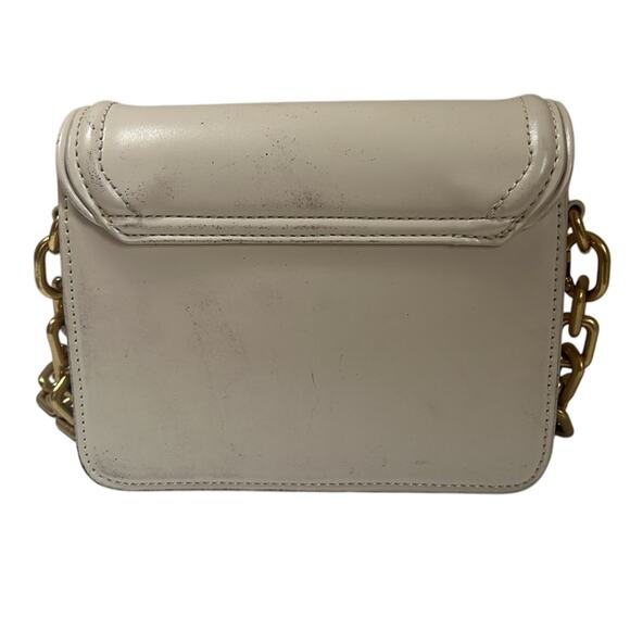 ZARA Cream Crossbody Bag with Gold Chain Detail Gently Used - Picture 5 of 9